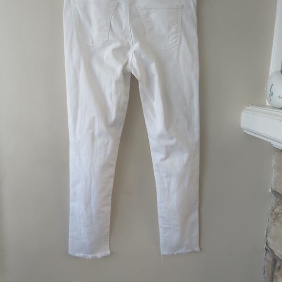 Anthropologie AG The Stevie ankle slim straight raw hem white jeans sz 29 - Picture 6 of 7